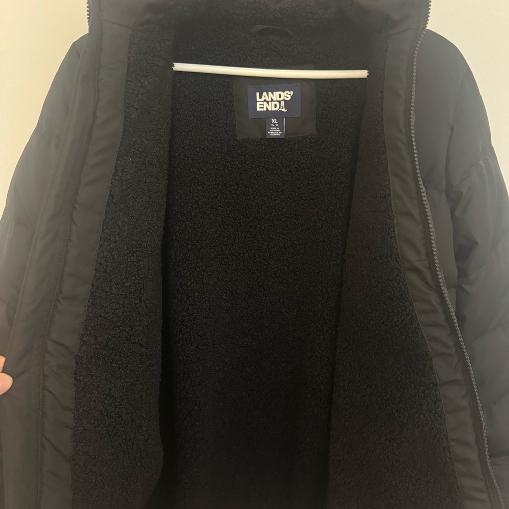 [|NWOT|] Lands' End—Black Hooded Puffer Jacket - Picture 7 of 8